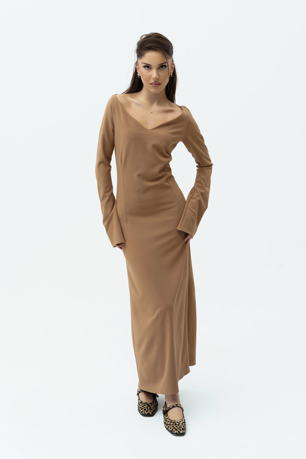 Long light-brown dress