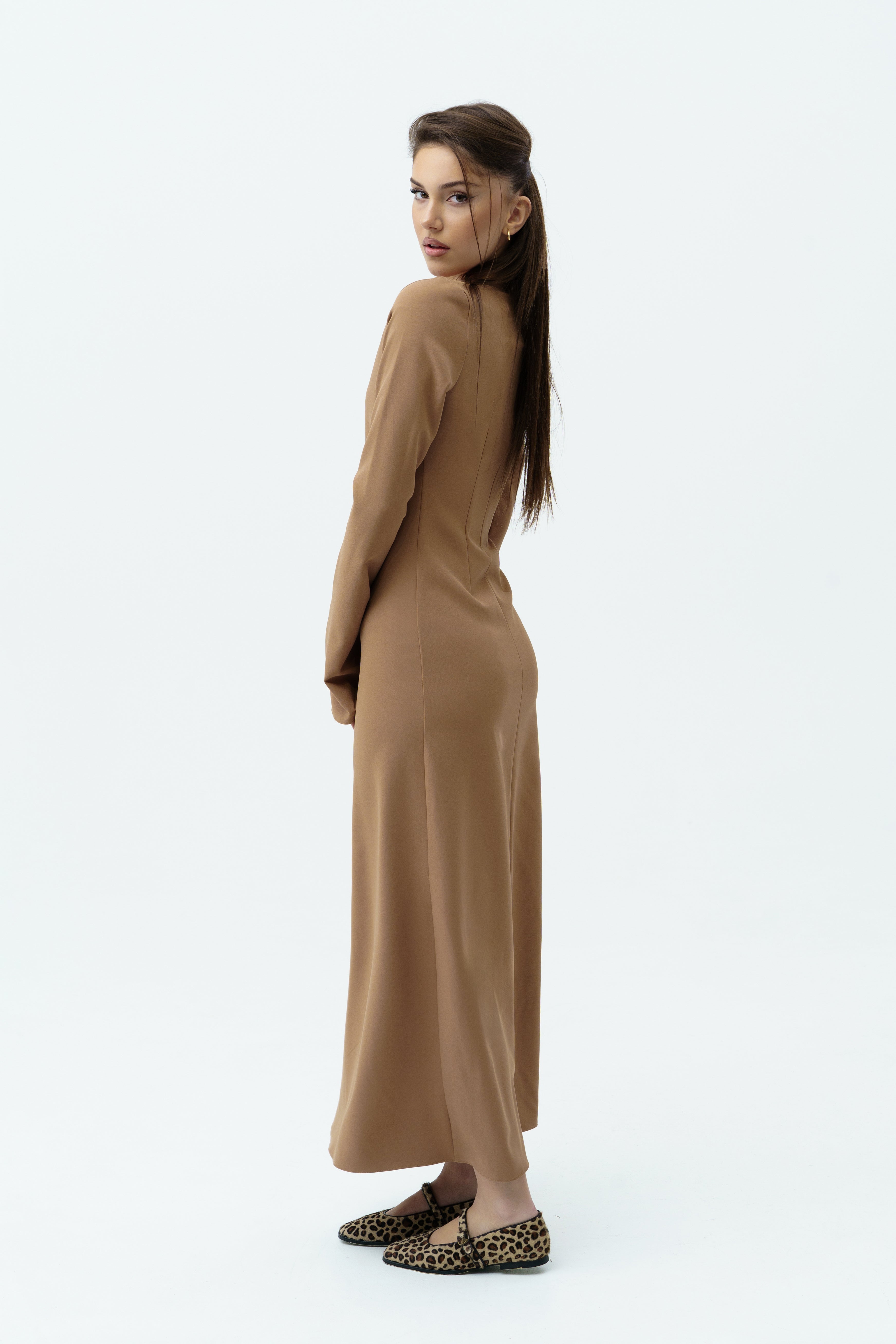 Long light-brown dress