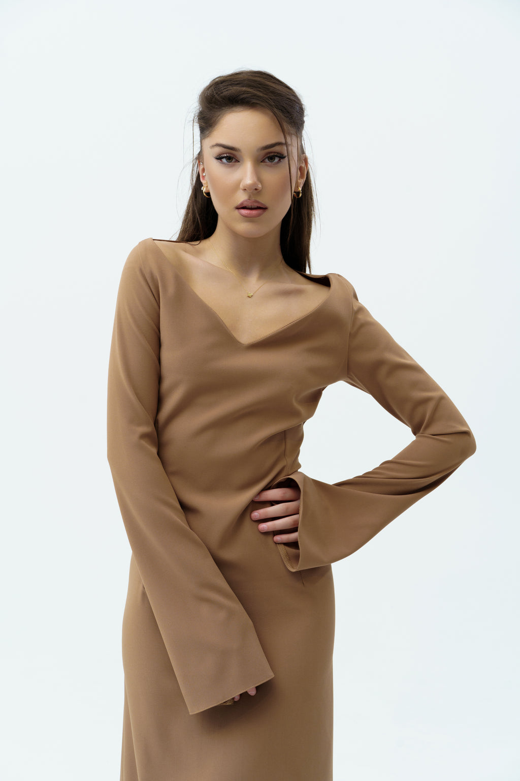 Long light-brown dress