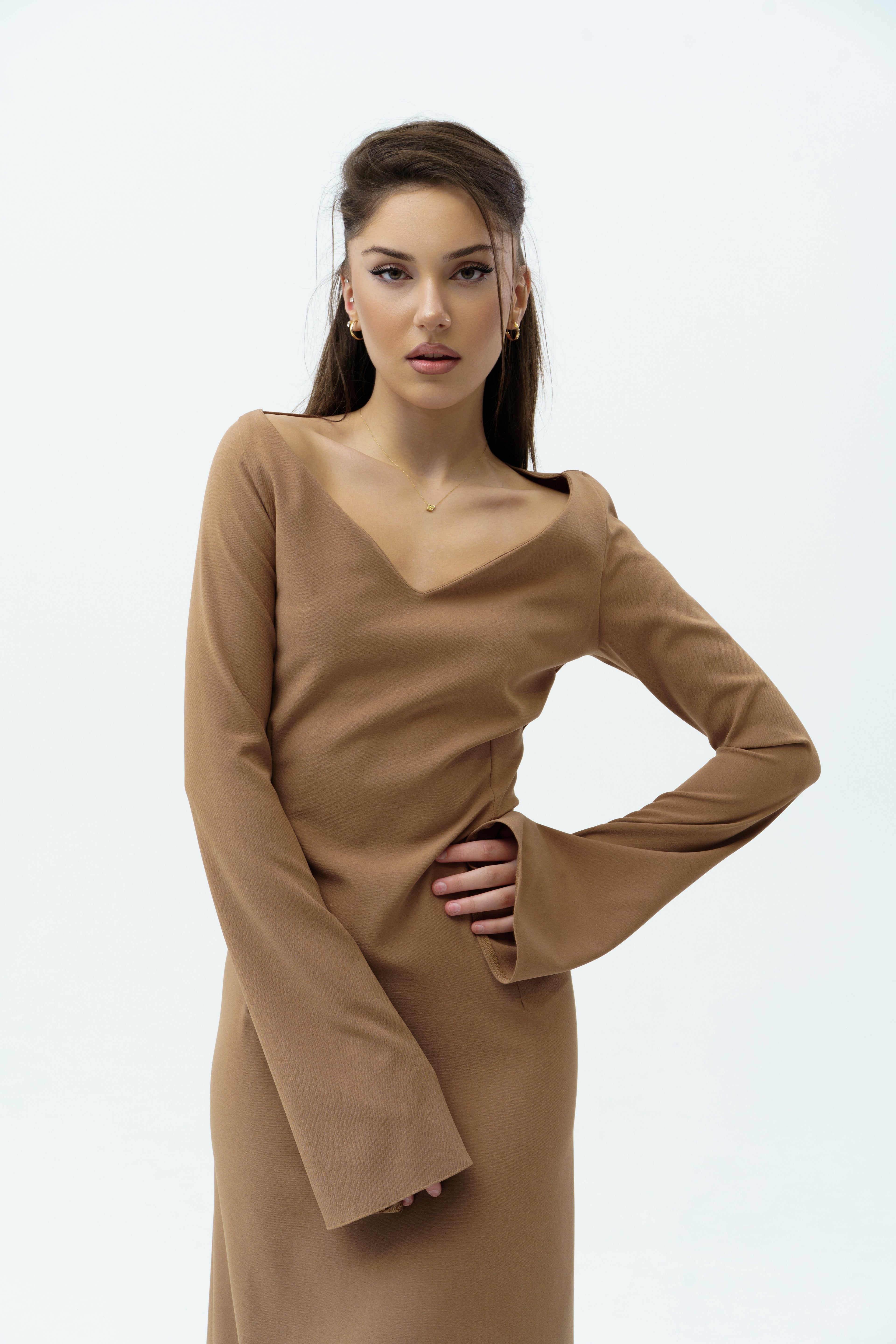 Long light-brown dress