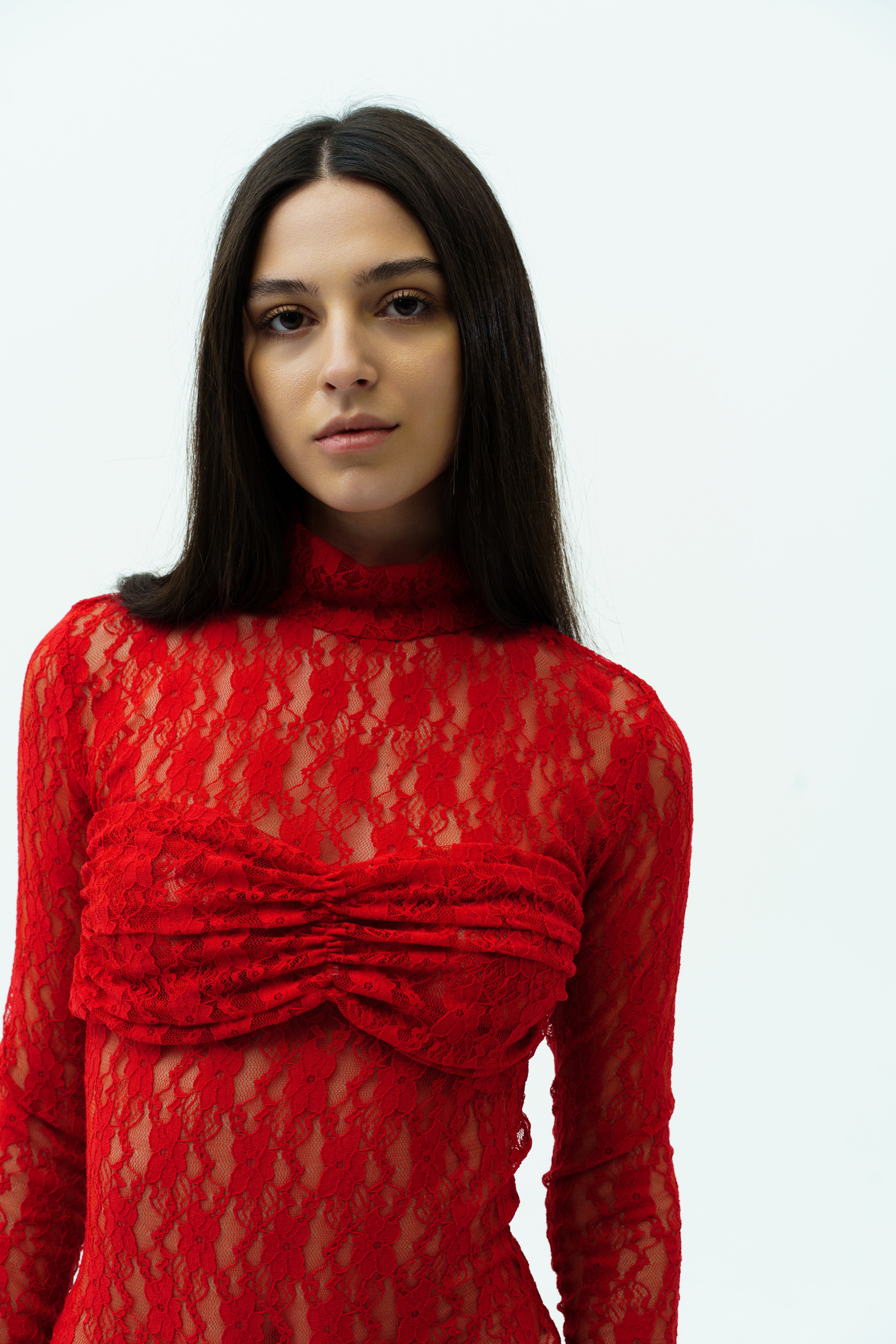 Red lace bodysuit