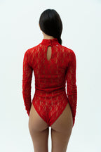 Red lace bodysuit