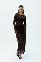 Brown lace dress