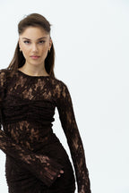 Brown lace dress