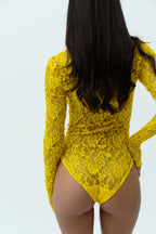 Yellow lace bodysuit