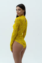 Yellow lace bodysuit