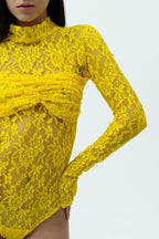 Yellow lace bodysuit