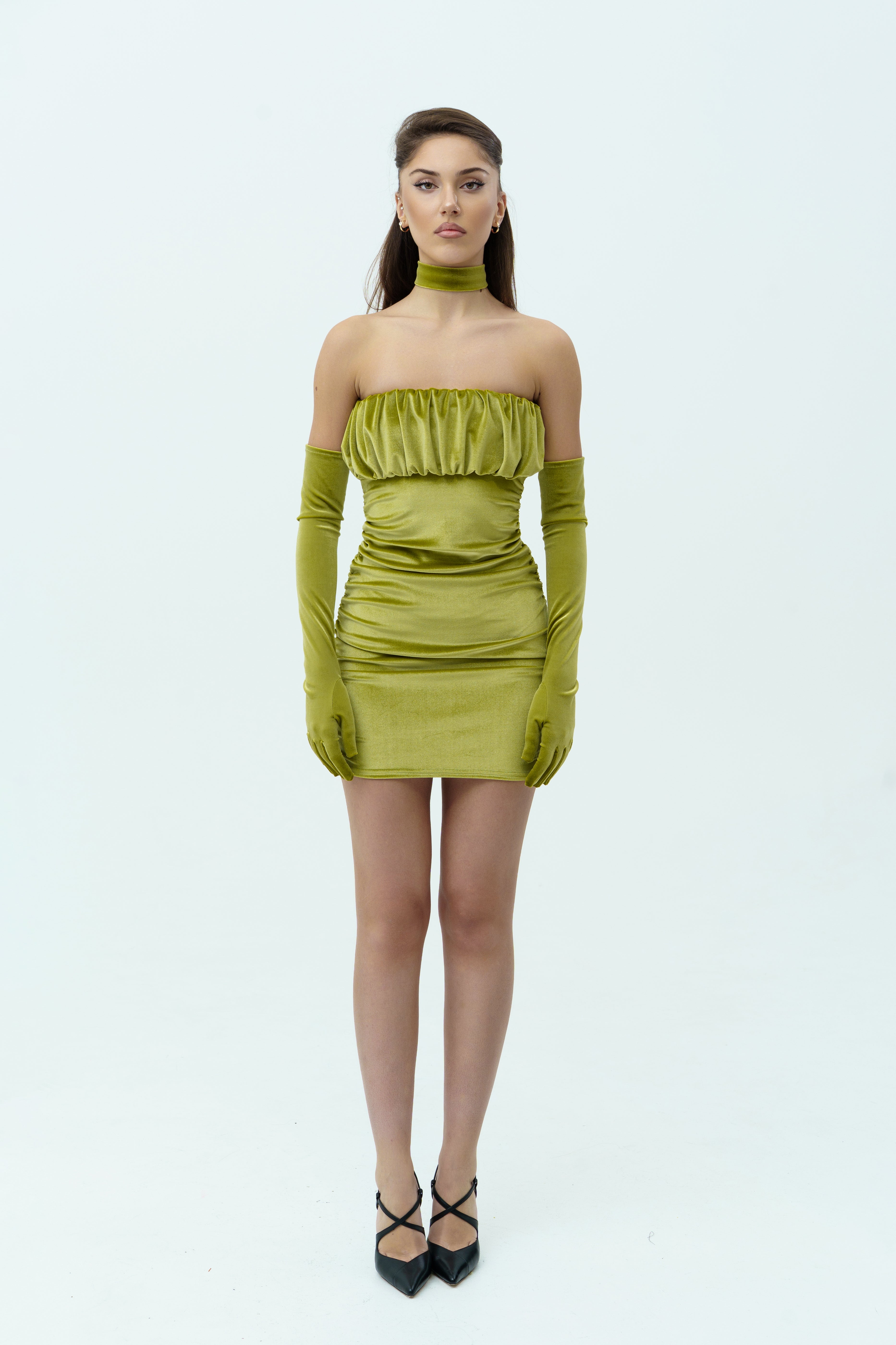 Velvet green dress