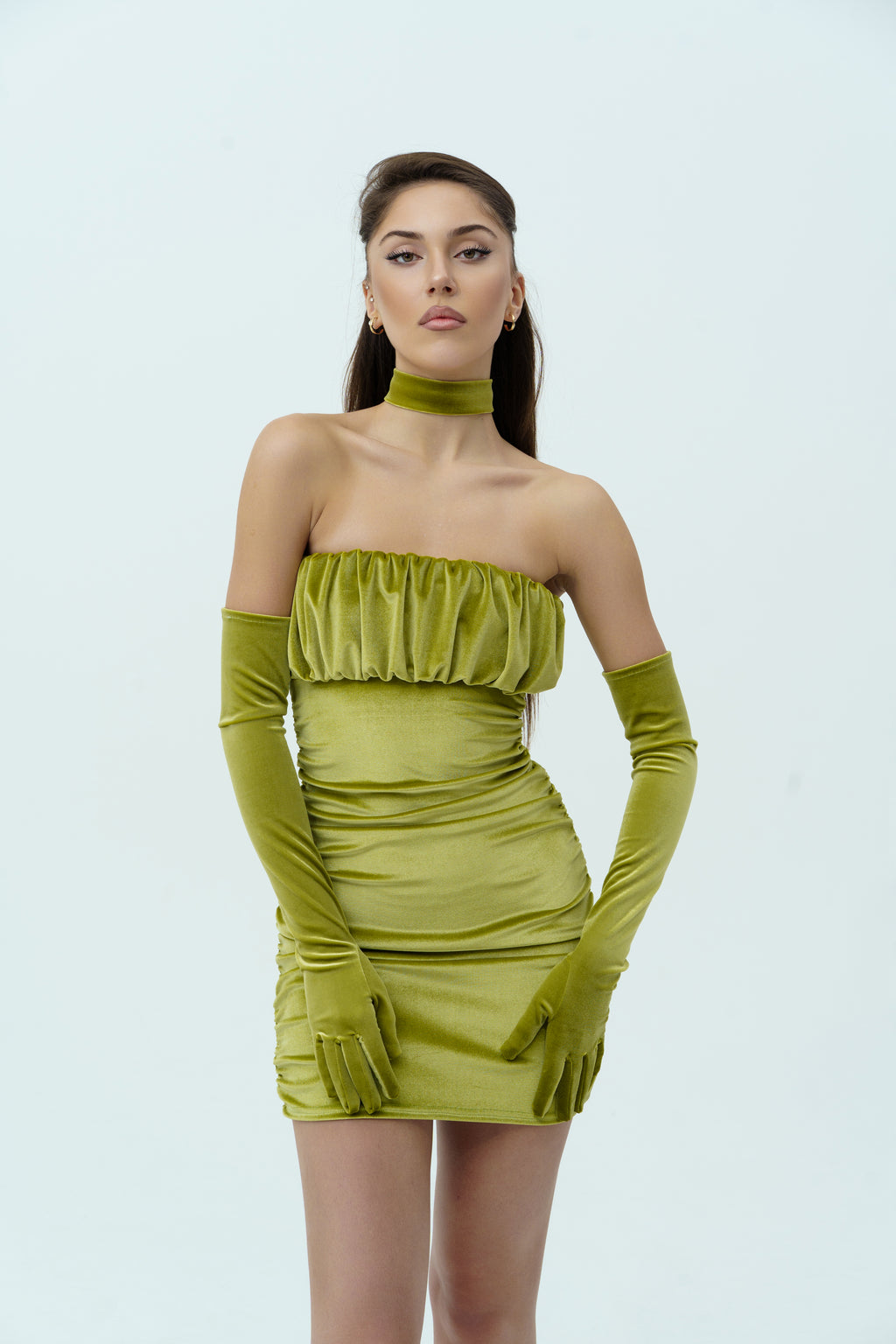 Velvet green dress