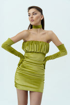 Velvet green dress