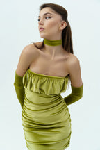 Velvet green dress