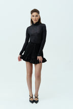 Black silk skirt