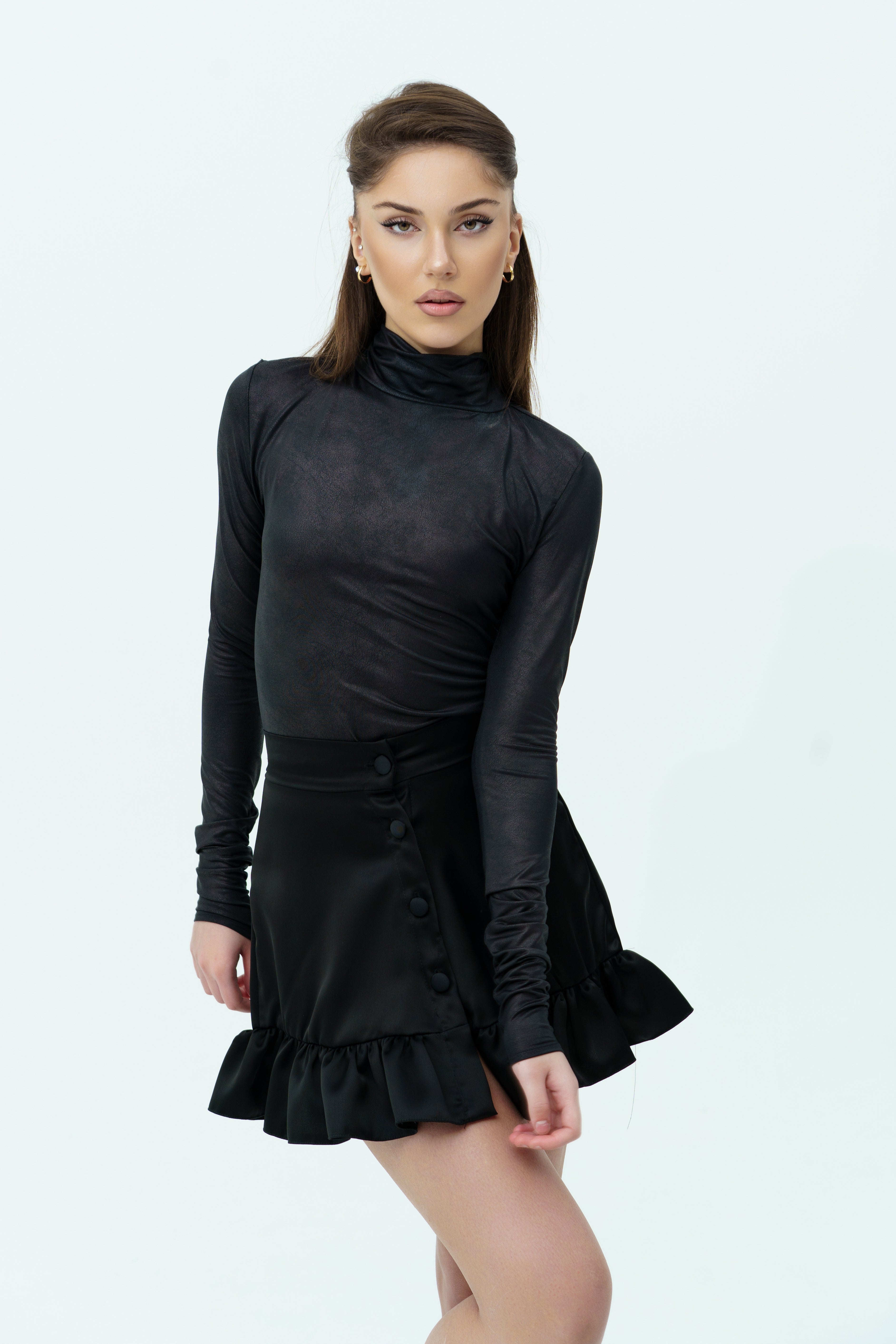 Black silk skirt