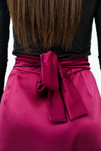 Burgundy silk skirt