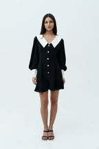 Black dress with white collar