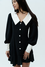 Black dress with white collar