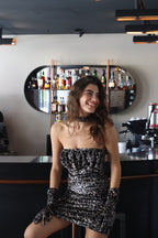 Velvet dress with leo print