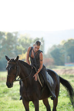 Gray three-piece suit