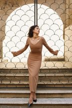 Long light-brown dress